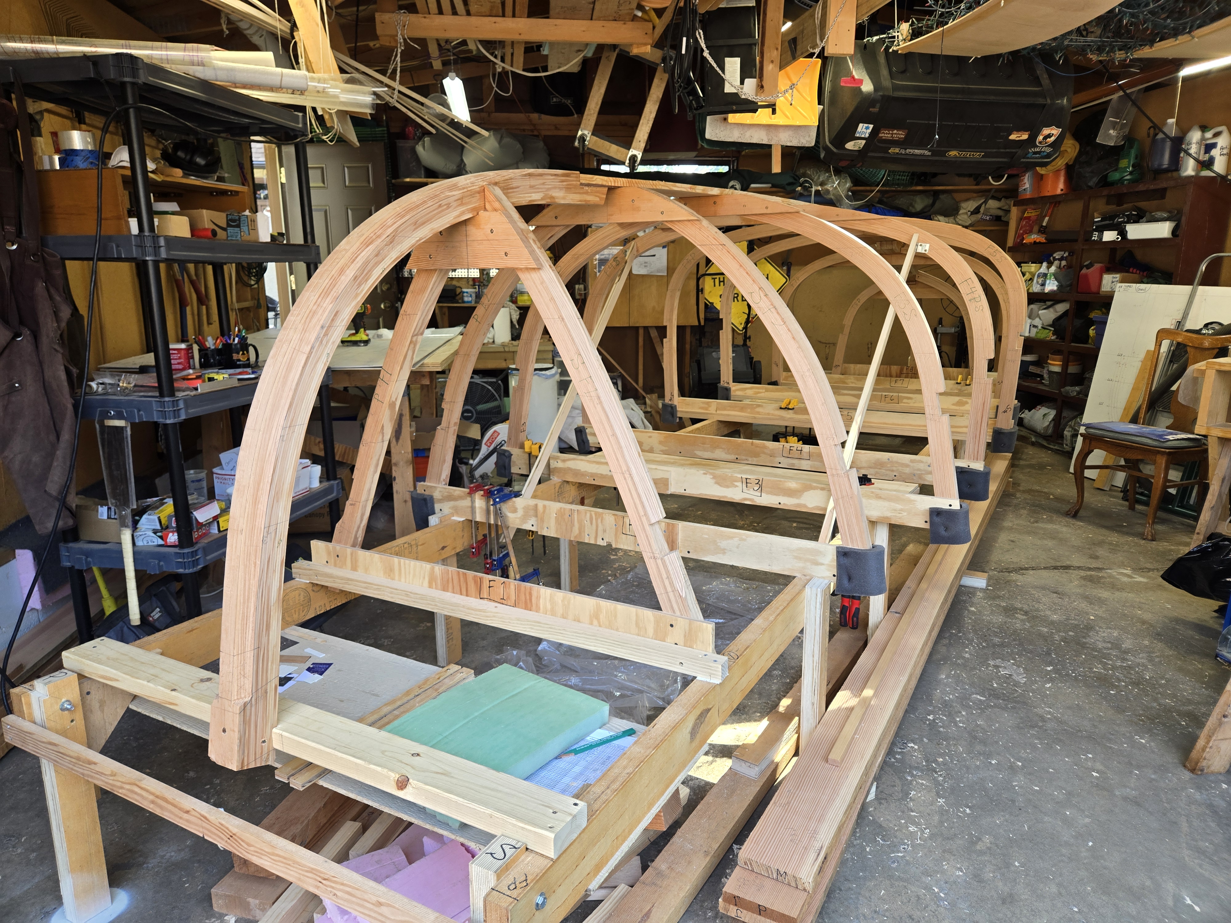 Frames on the building jig