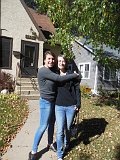 Loving sisters - college kid home for a short break in the fall.