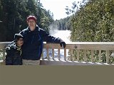 Late March trip to Manitowish brought Chris, Joseph and Judy to Black River Harbor preserve to see the ice flows.